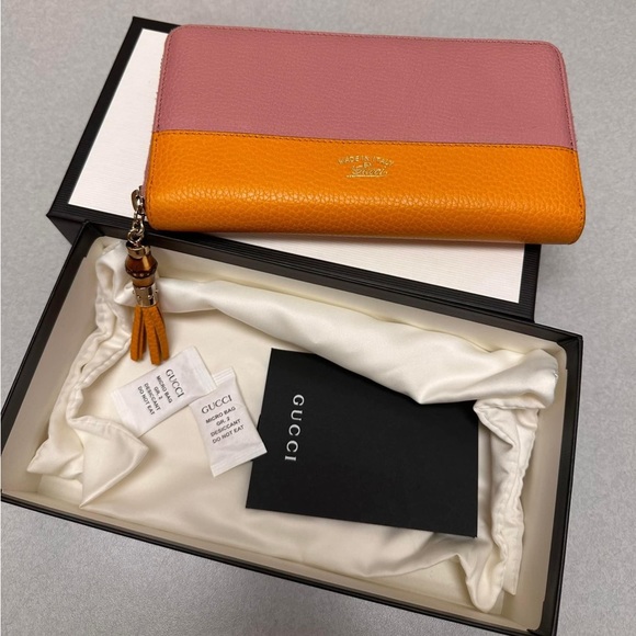 Sold❌Gucci Bamboo Tassel Round Zipper Leather Wallet.Limited Edition from Japan - Picture 2 of 16